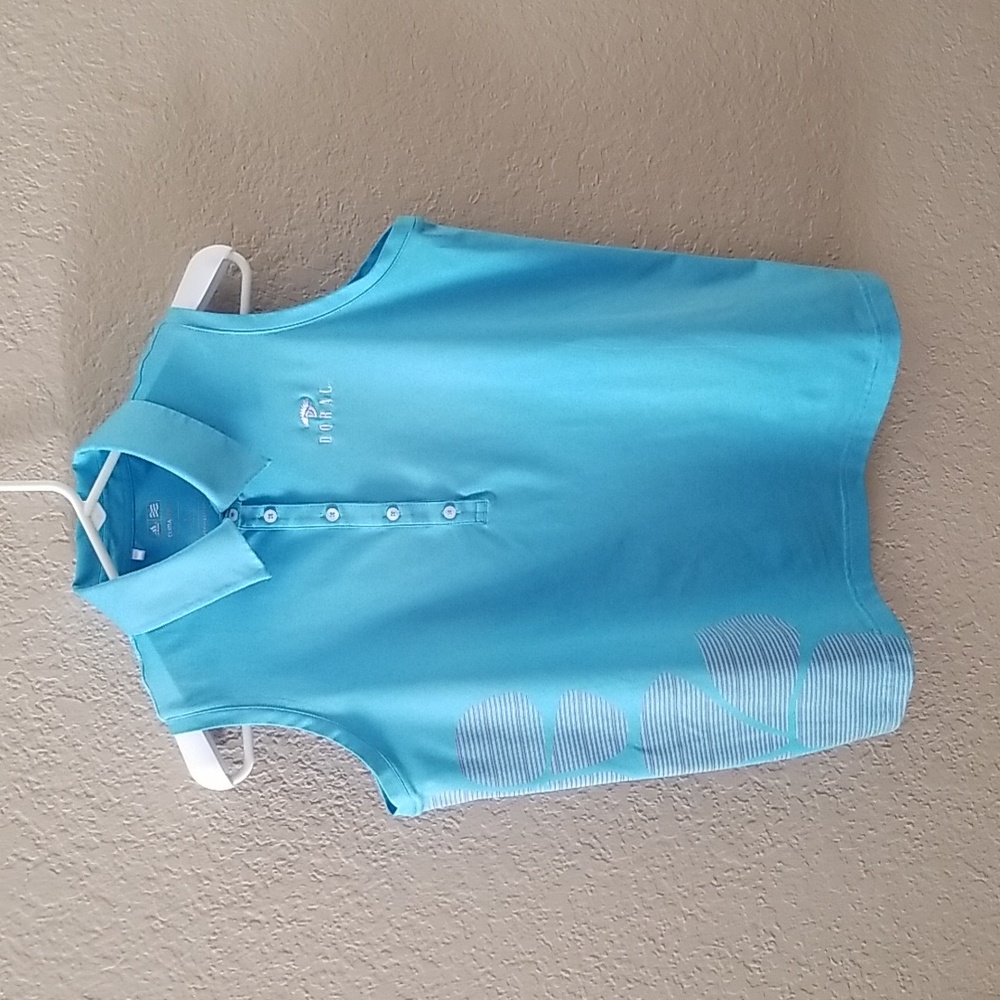 Adidas Climacool light blue golf tank, size large